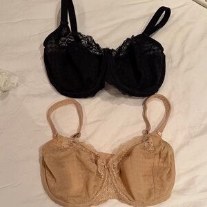 Panache Envy Black and Tan Lace Bras - 32 GG